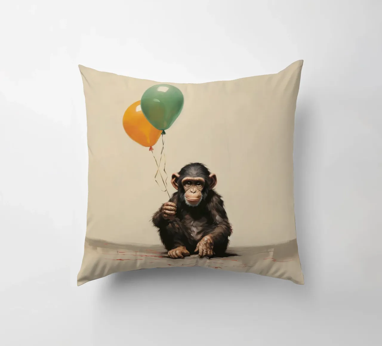 Scimpanzé minimo 1 cuscino da Minimal Animal Art