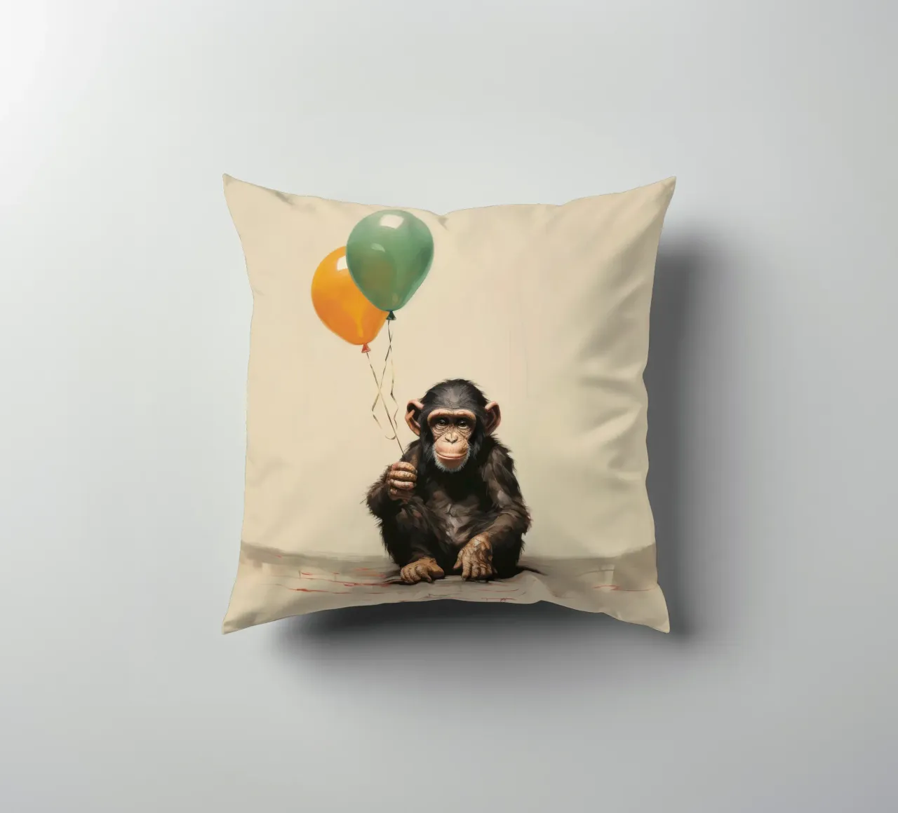 Scimpanzé minimo 1 cuscino da Minimal Animal Art