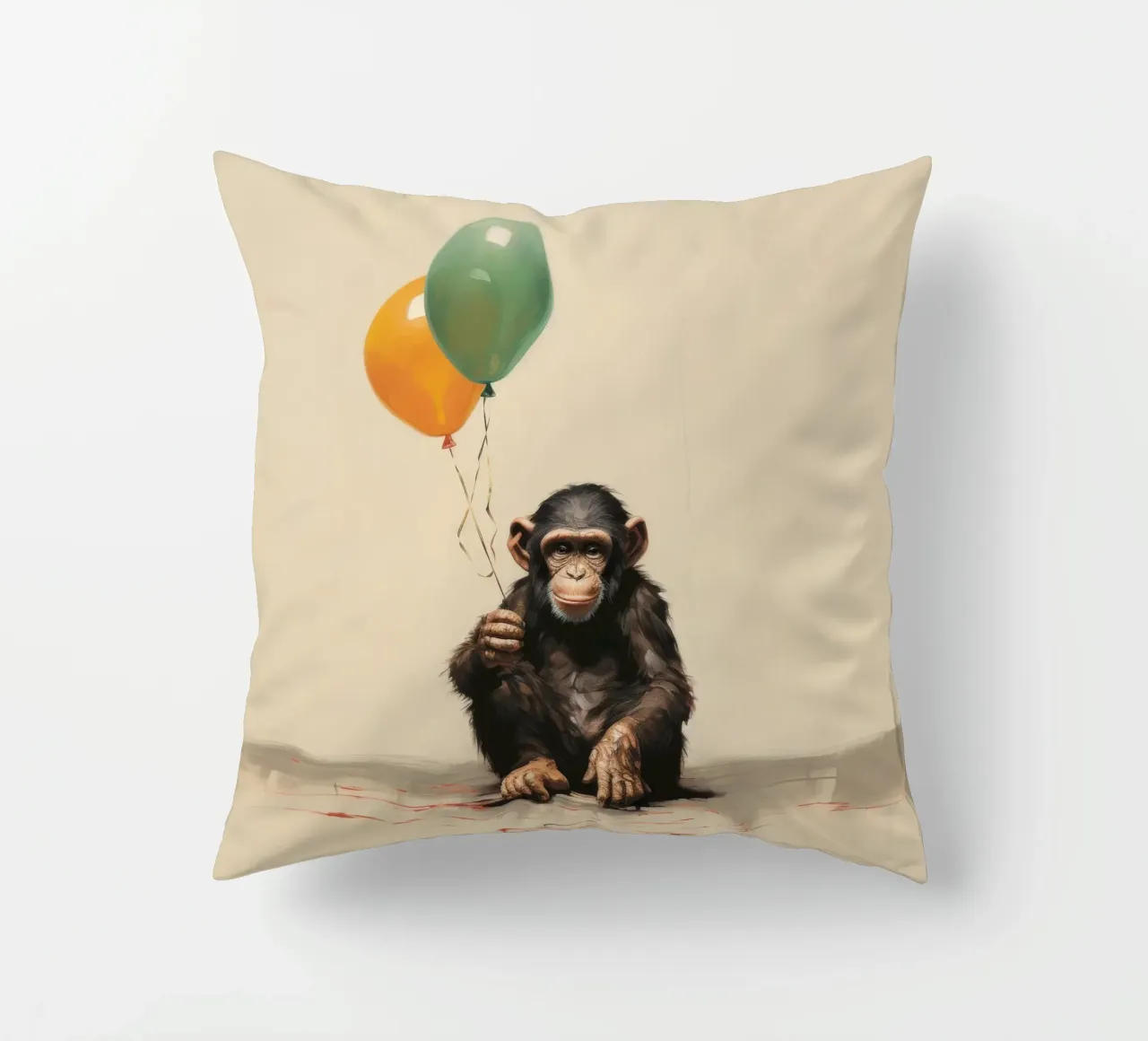Scimpanzé minimo 1 cuscino da Minimal Animal Art
