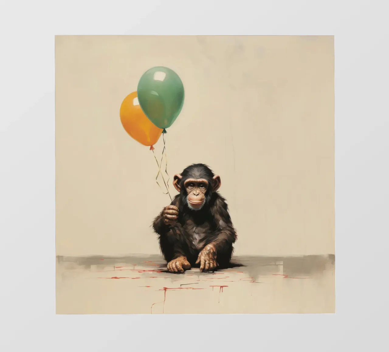 Scimpanzé minimo 1 telo in pvc da Minimal Animal Art