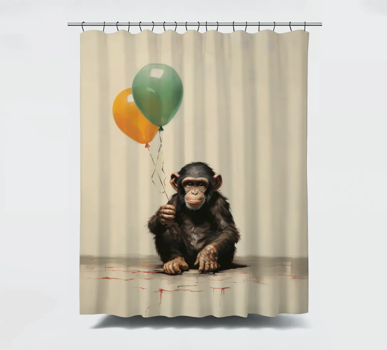 Scimpanzé minimo 1 tenda da doccia da Minimal Animal Art