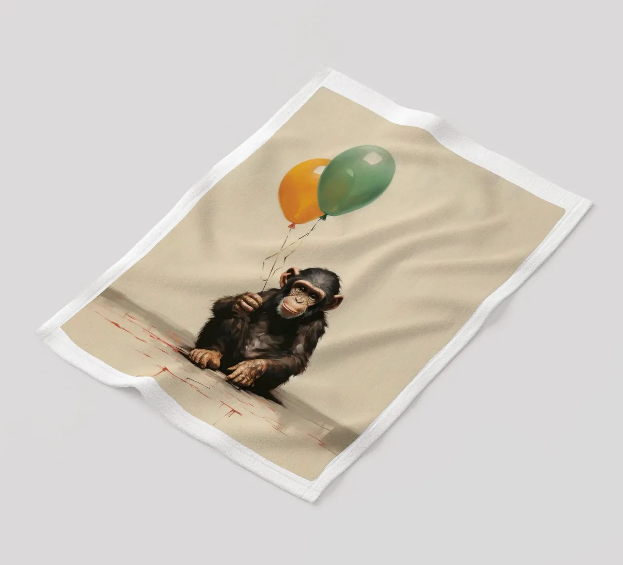 Chimpancé mínimo 1 manta de franela de Minimal Animal Art