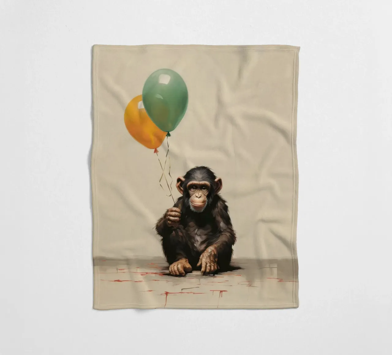 Chimpancé mínimo 1 manta de franela de Minimal Animal Art