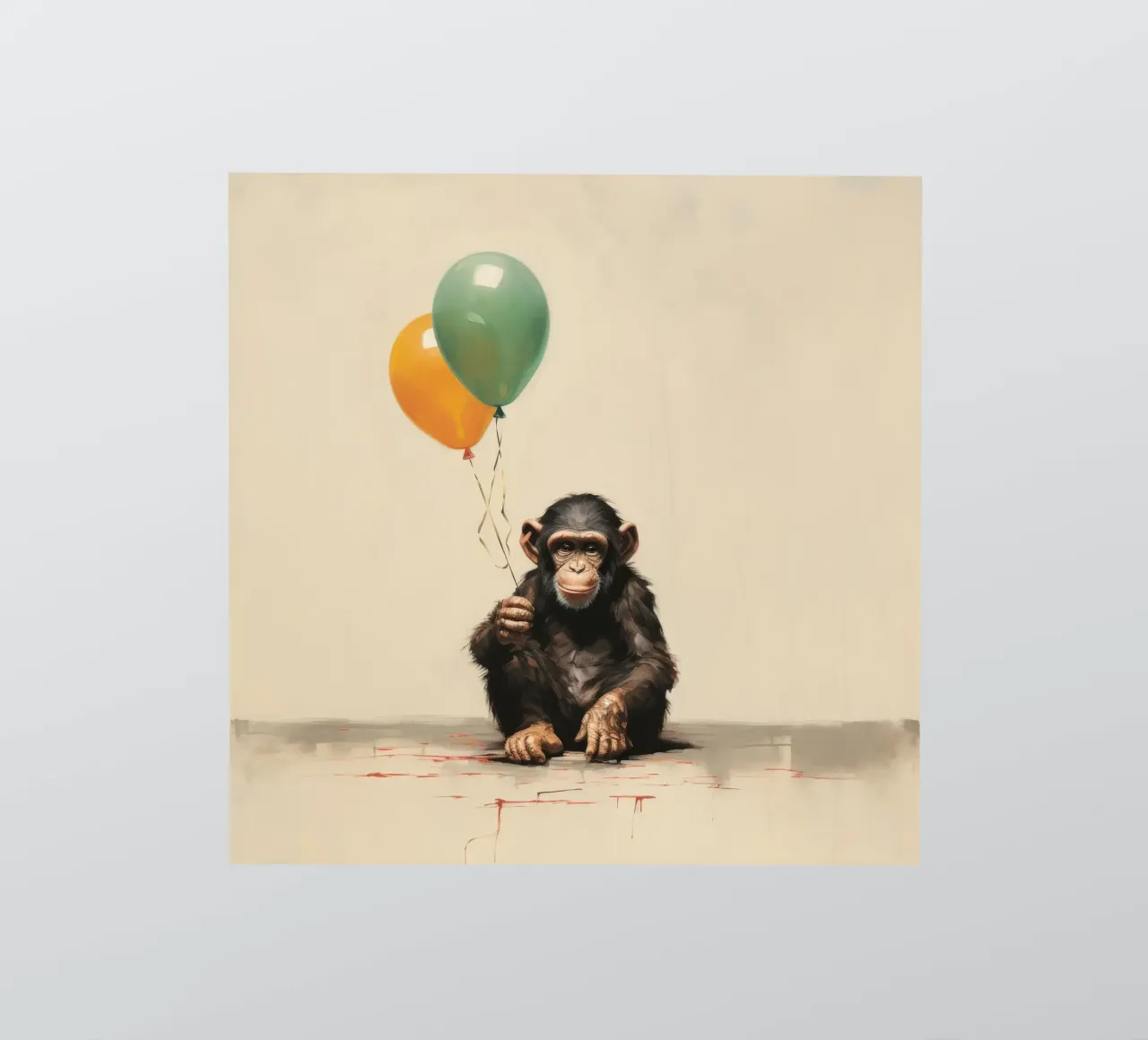 Scimpanzé minimo 1 adesivo da Minimal Animal Art