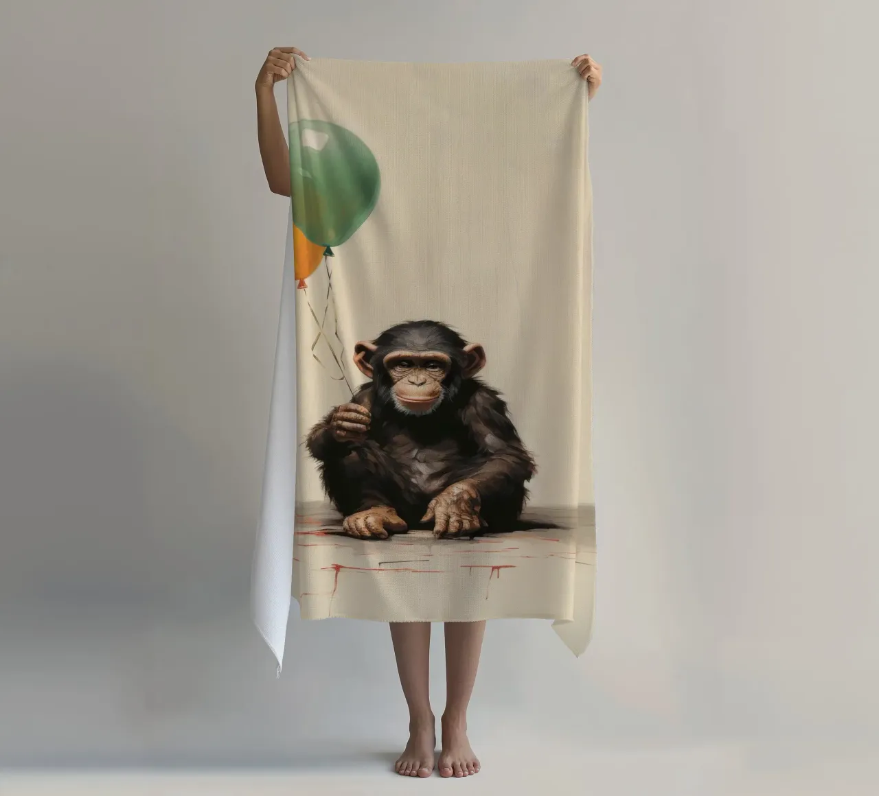 Scimpanzé minimo 1 telo mare da Minimal Animal Art