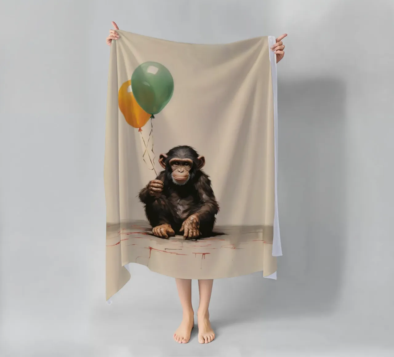 Scimpanzé minimo 1 telo mare da Minimal Animal Art