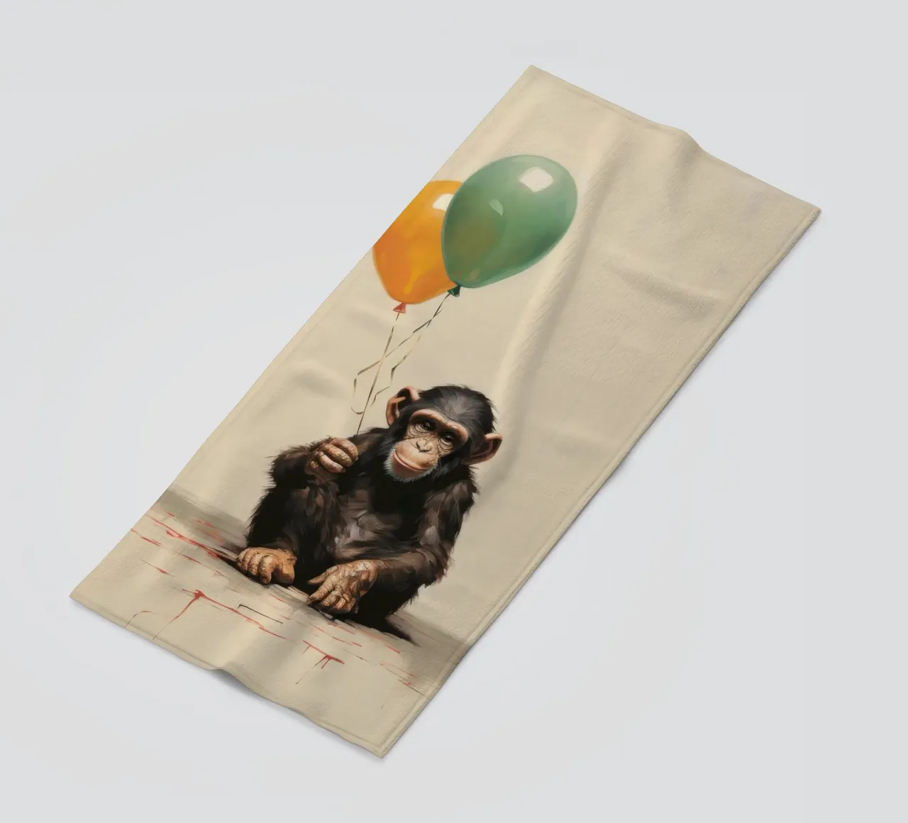 Scimpanzé minimo 1 telo mare da Minimal Animal Art