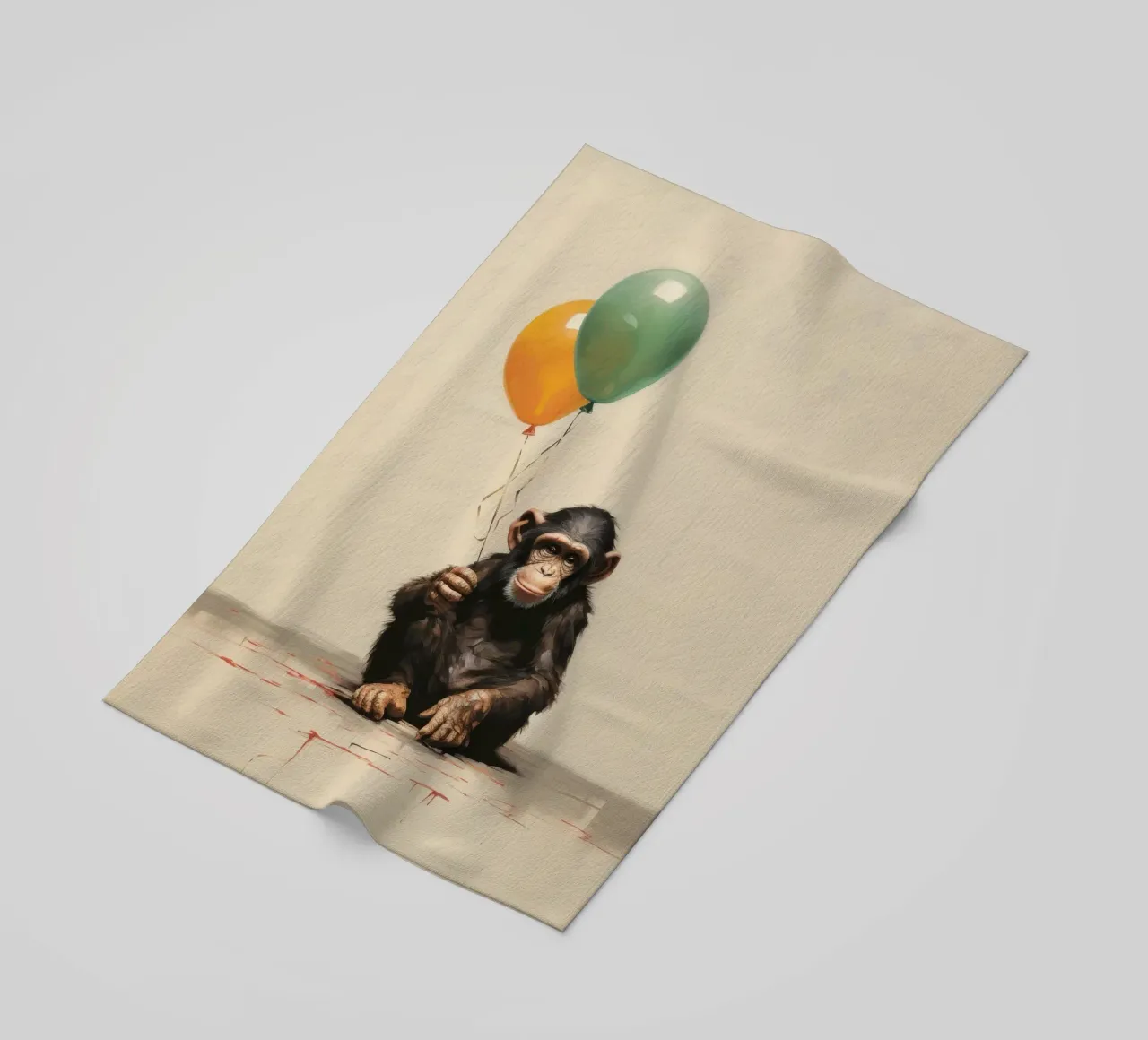 Scimpanzé minimo 1 telo mare da Minimal Animal Art