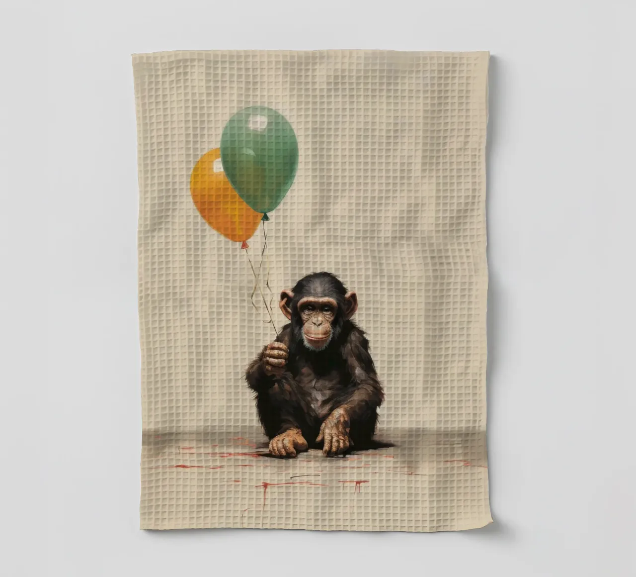 Scimpanzé minimo 1 canovaccio da cucina da Minimal Animal Art