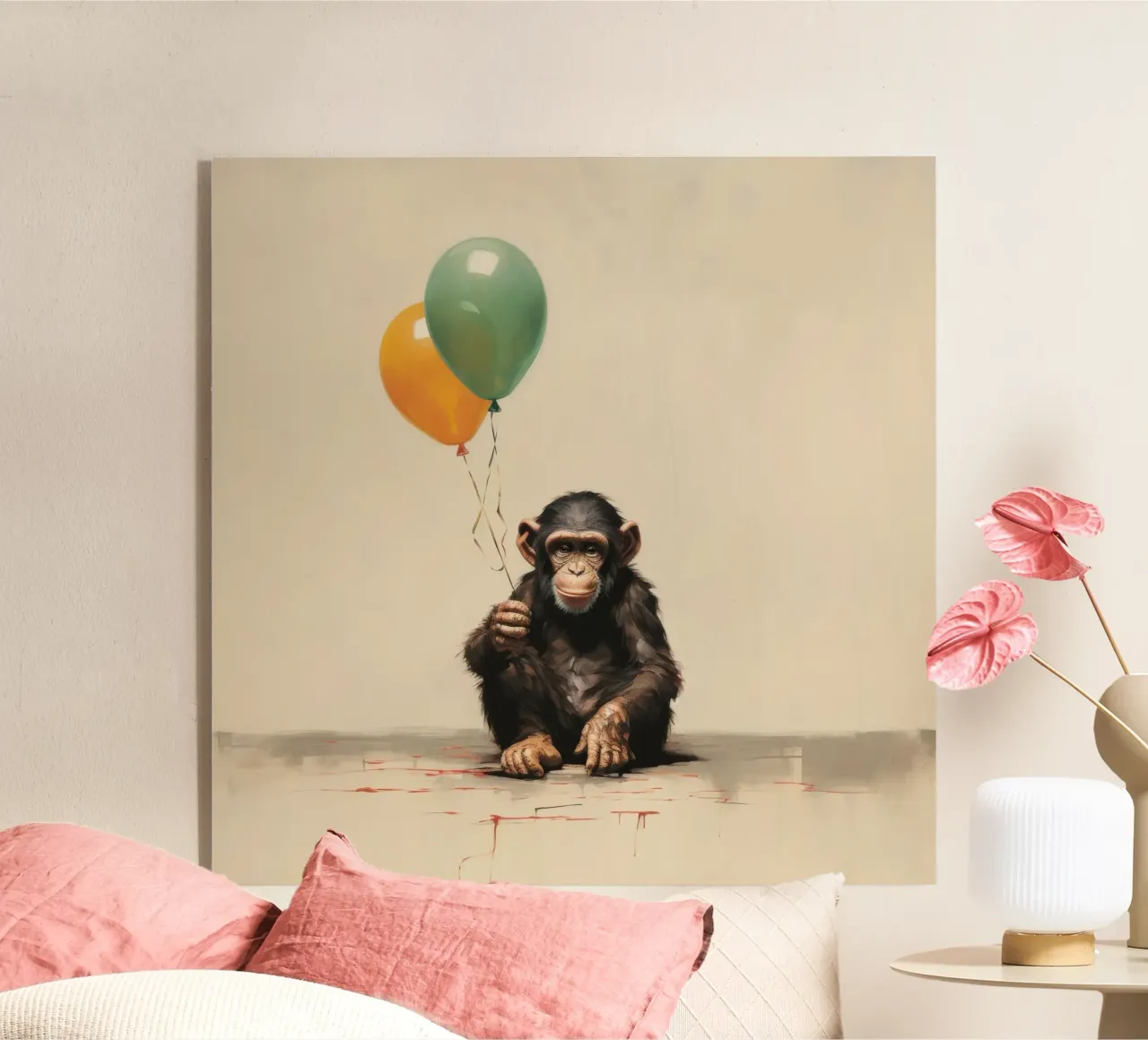 Minimal Chimpanzee 1 acrylic glass by Minimal Animal Art