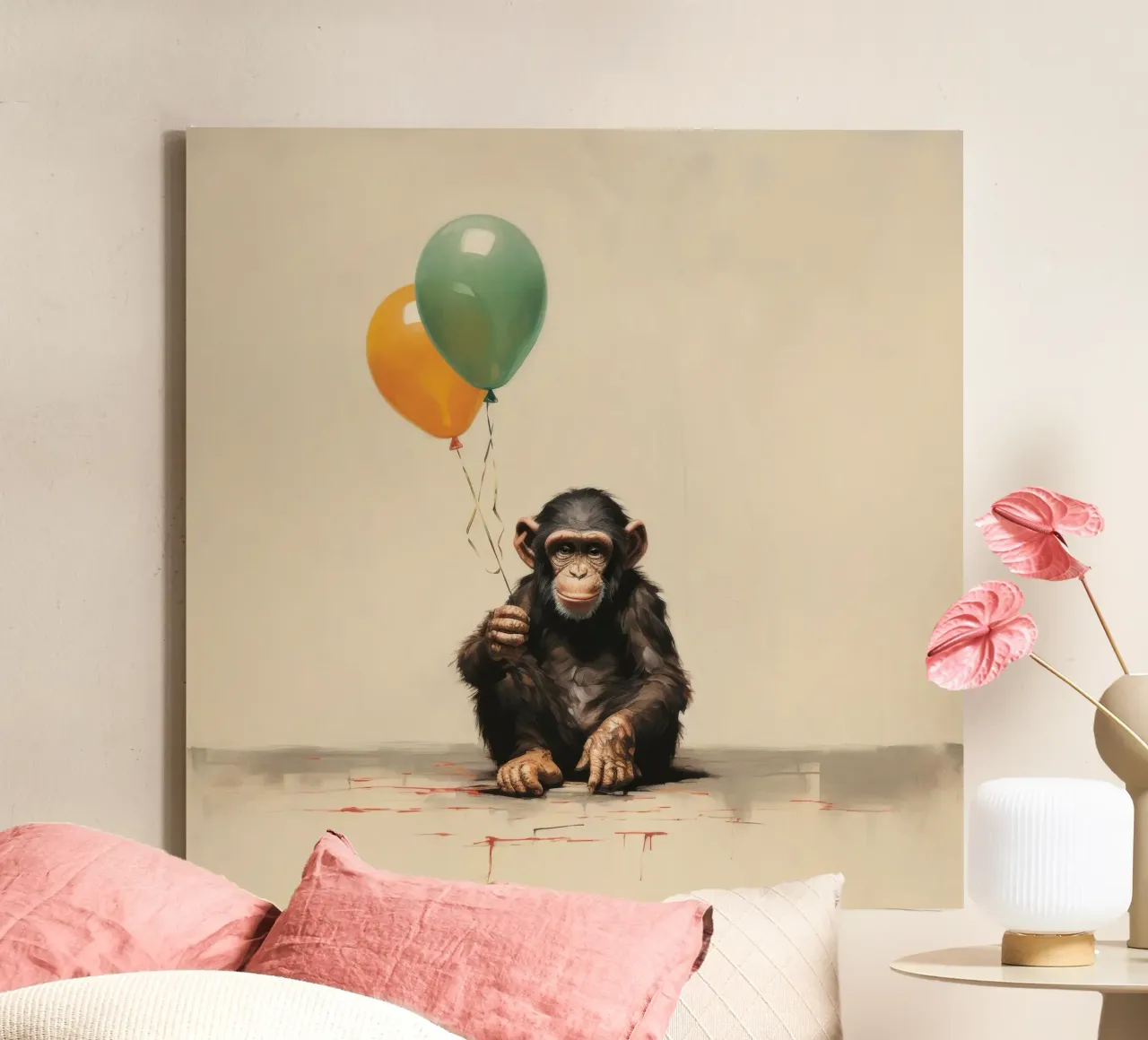 Scimpanzé minimo 1 tela da Minimal Animal Art