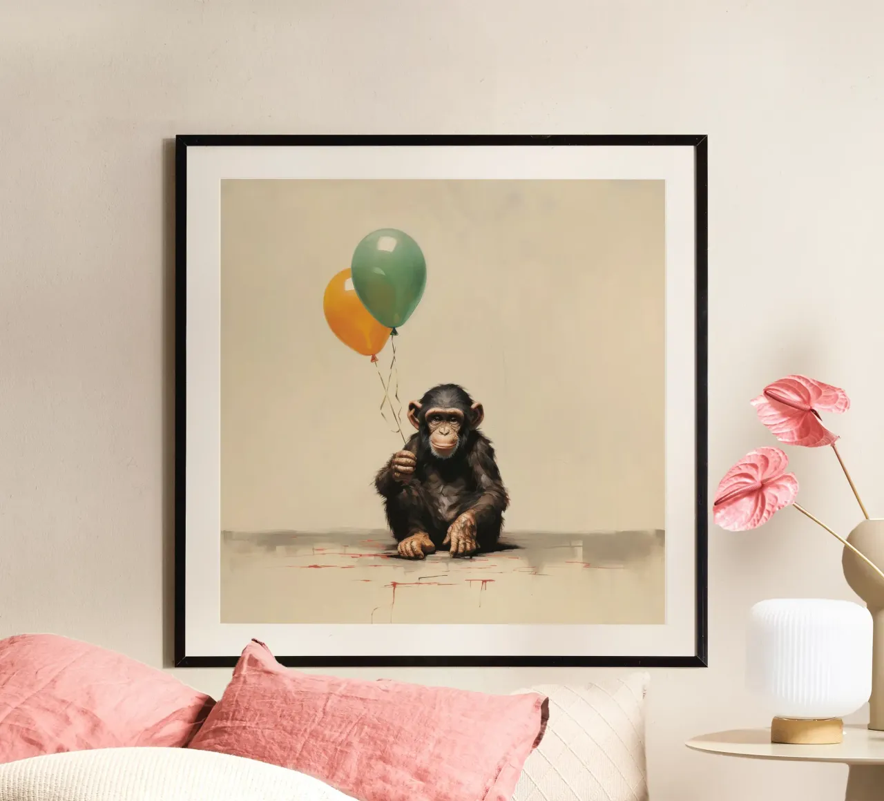 Chimpancé mínimo 1 hahnemühle de Minimal Animal Art