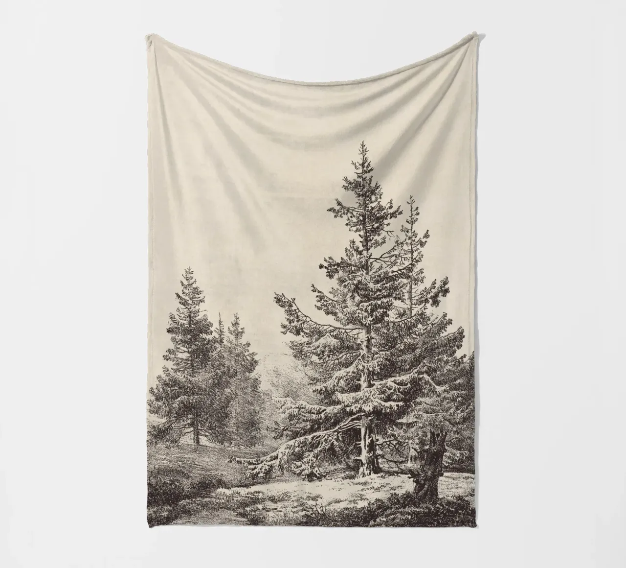 Tree Sketch - Hemlock forest coperta in pile da apoloprints
