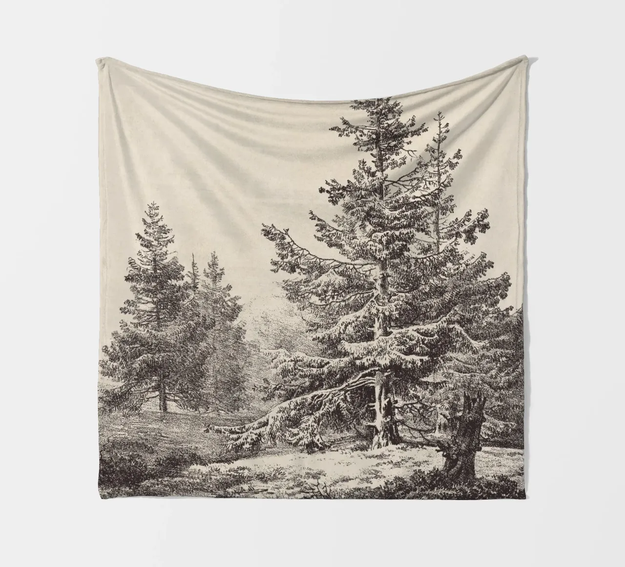 Tree Sketch - Hemlock forest coperta in pile da apoloprints