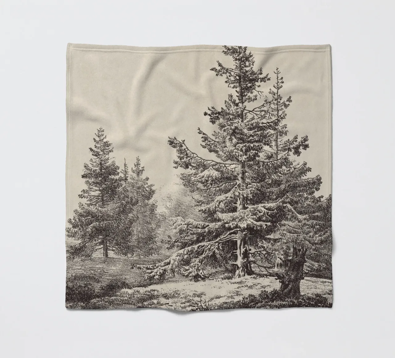 Tree Sketch - Hemlock forest coperta in pile da apoloprints