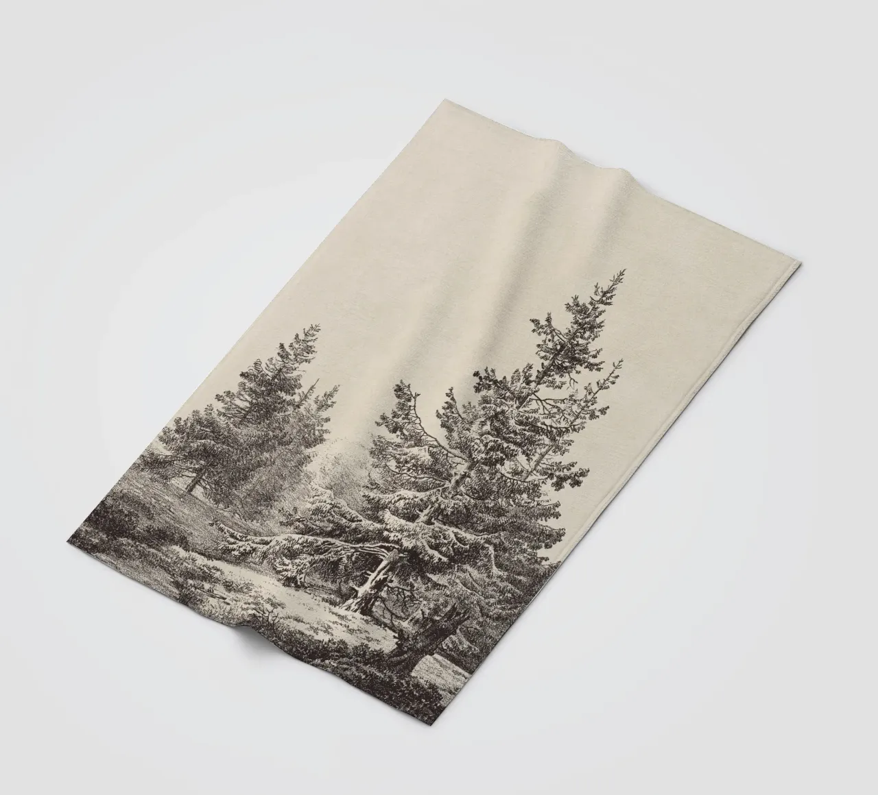 Tree Sketch - Hemlock forest coperta in pile da apoloprints