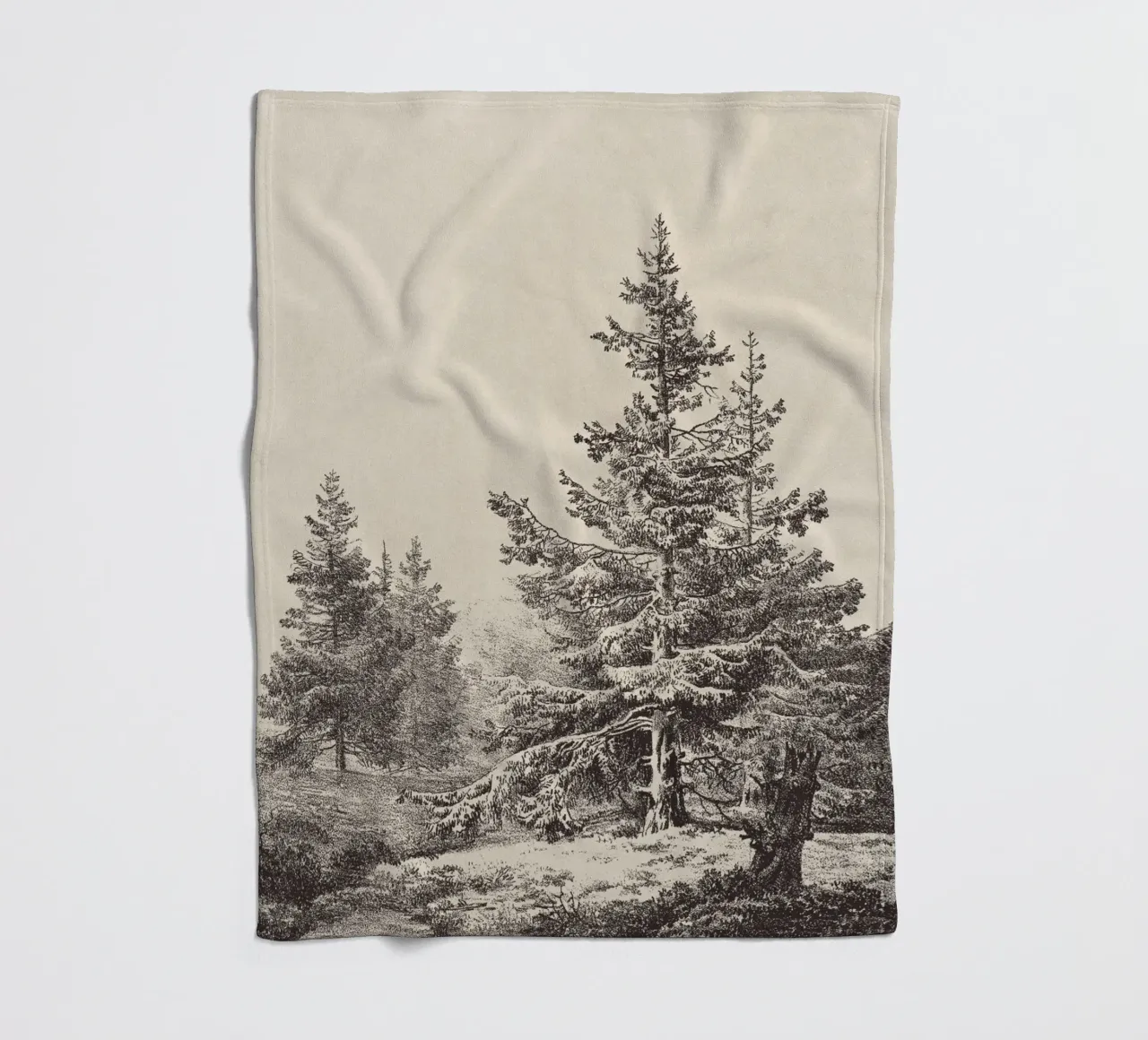 Tree Sketch - Hemlock forest coperta in pile da apoloprints