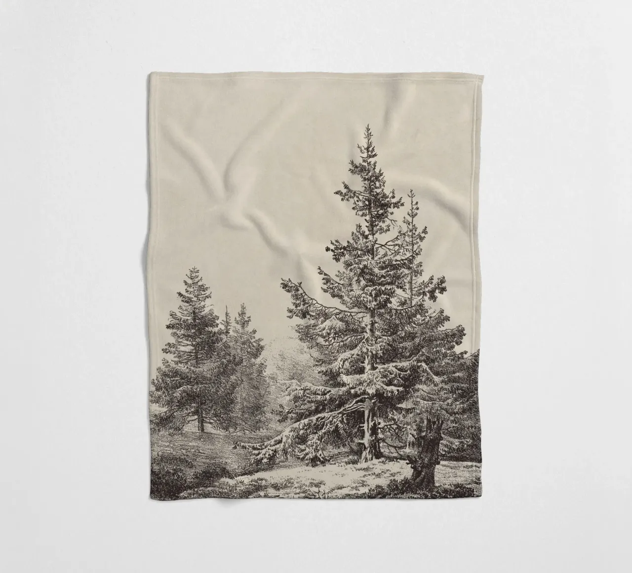 Tree Sketch - Hemlock forest coperta in pile da apoloprints