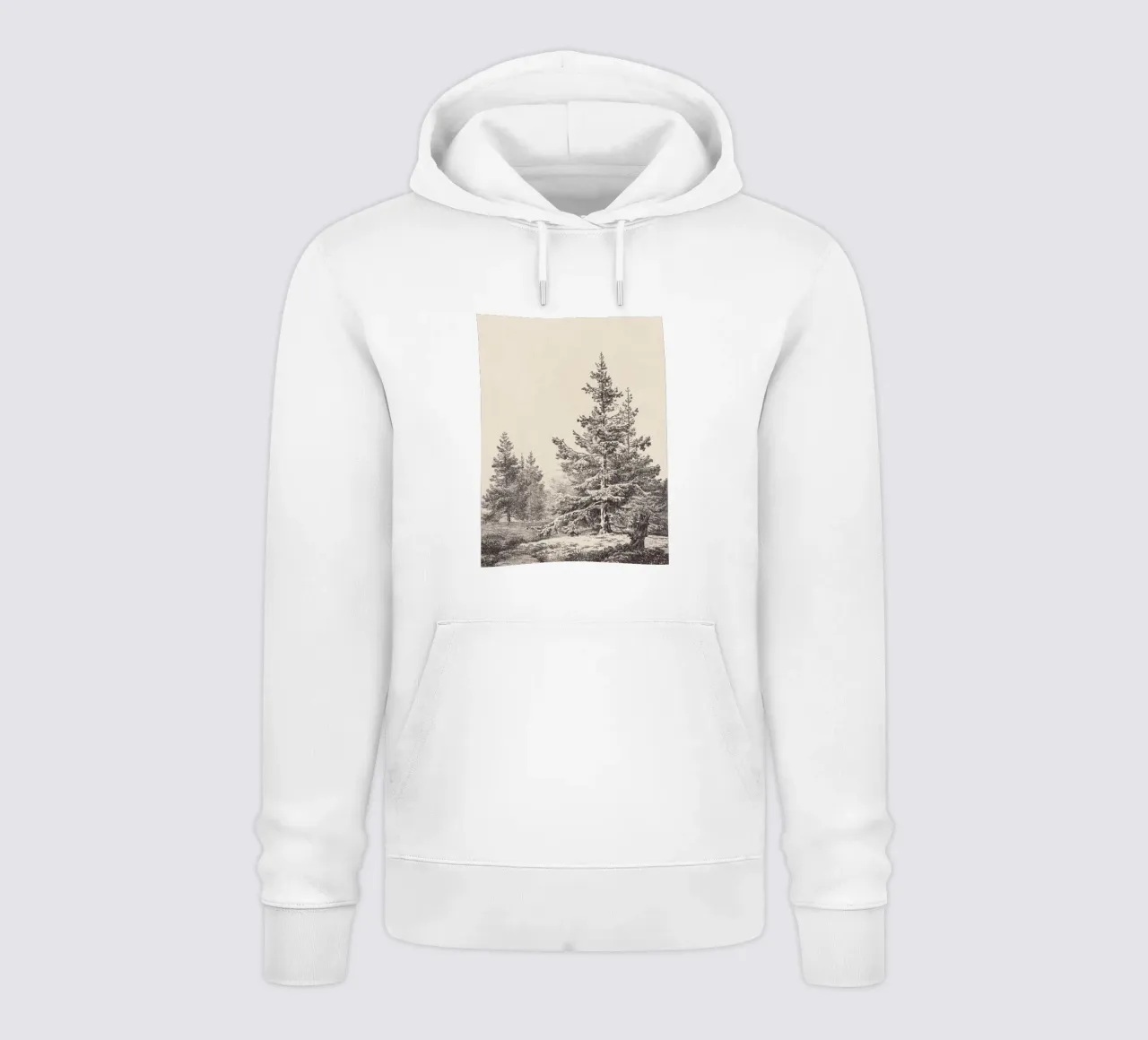 Tree Sketch - Hemlock forest felpa con cappuccio da apoloprints