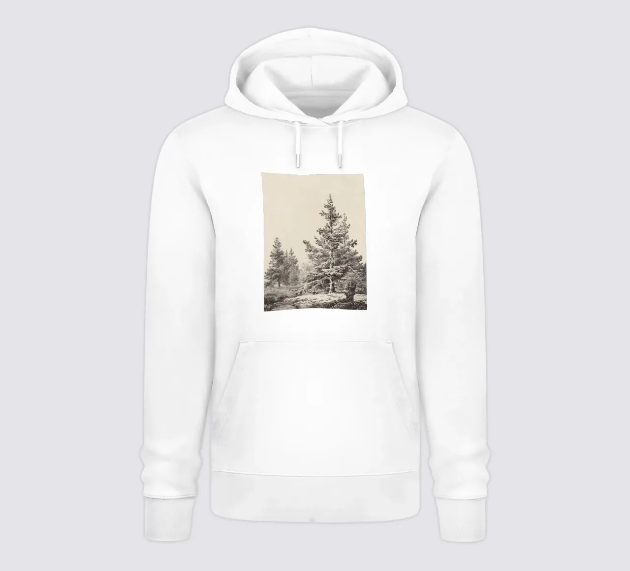 Tree Sketch - Hemlock forest felpa con cappuccio da apoloprints