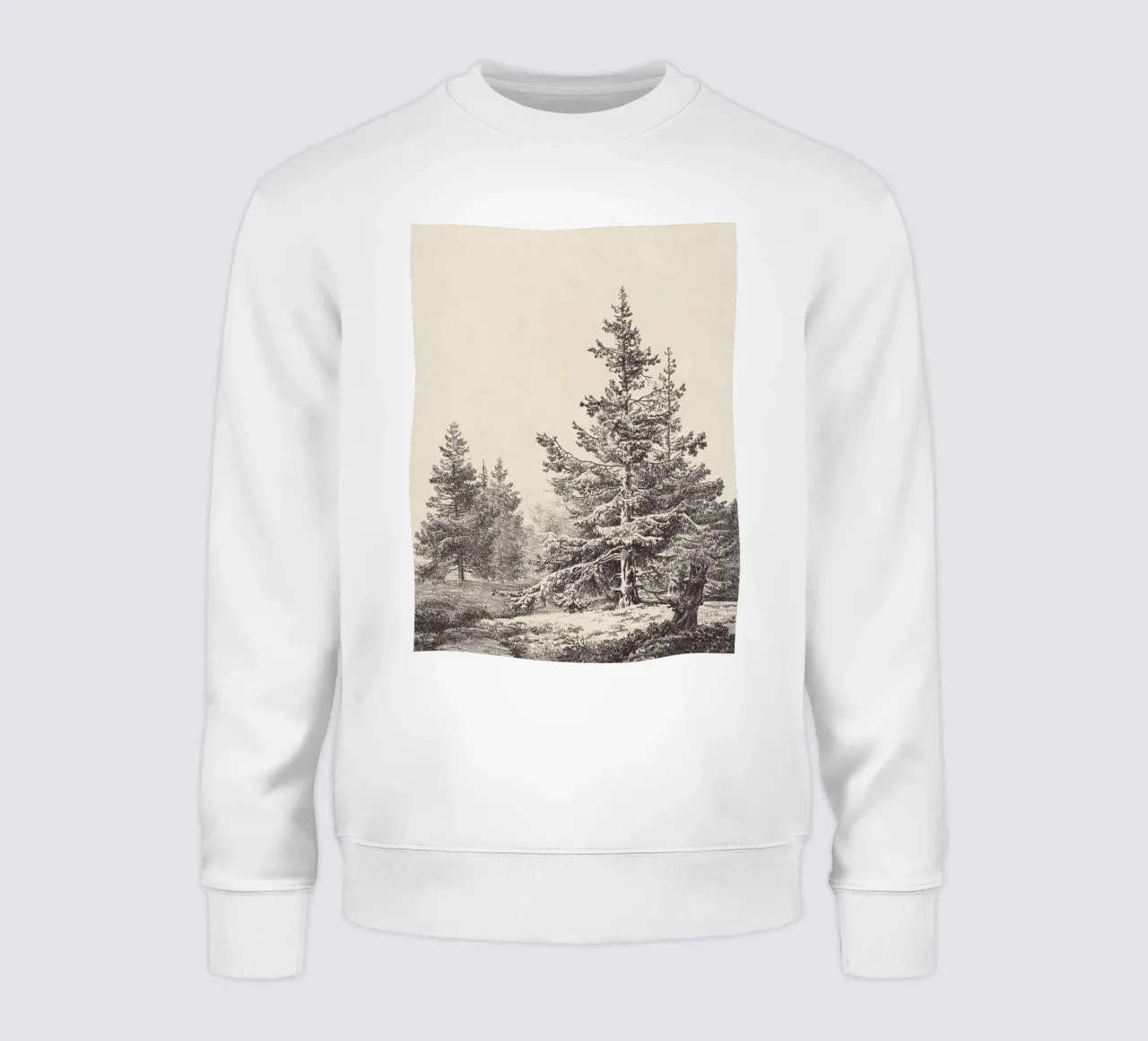 Tree Sketch - Hemlock forest felpa da apoloprints