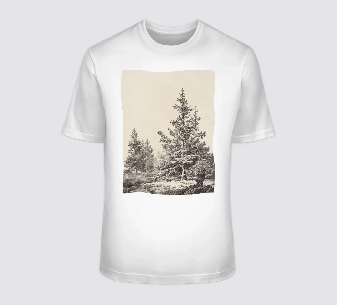 Tree Sketch - Hemlock forest t-shirt da apoloprints