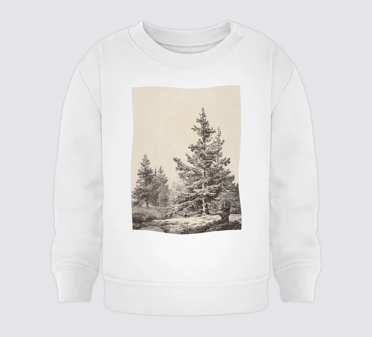 Tree Sketch - Hemlock forest felpa neonato da apoloprints