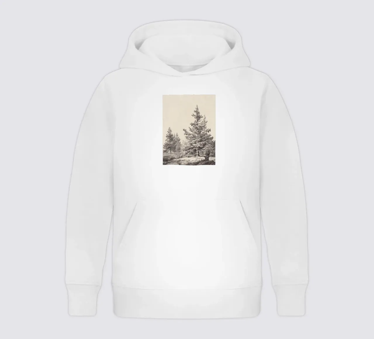 Tree Sketch - Hemlock forest felpa bambino con cappuccio da apoloprints