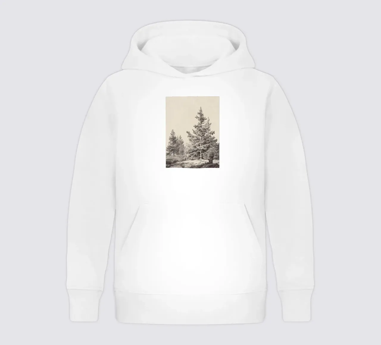 Tree Sketch - Hemlock forest felpa bambino con cappuccio da apoloprints