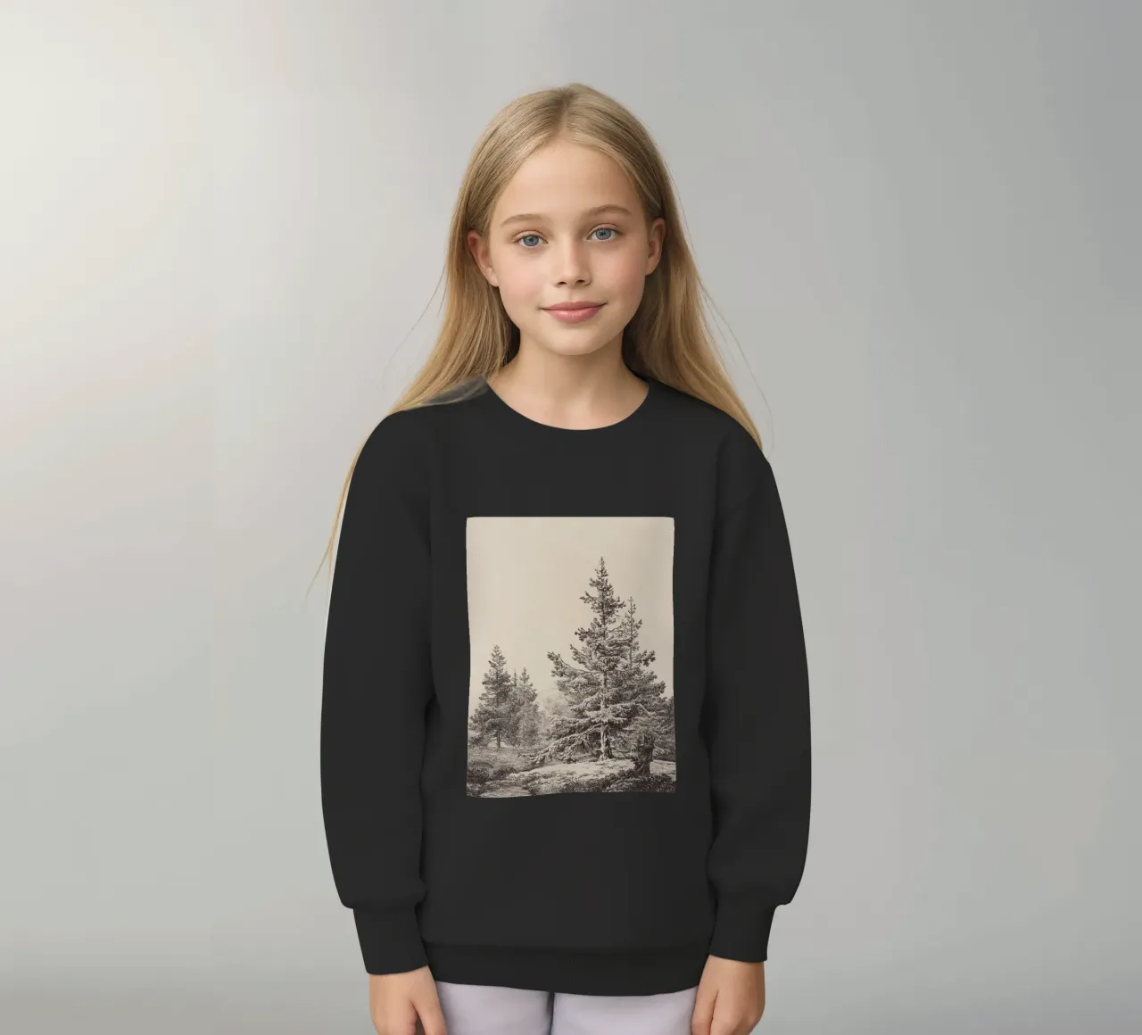 Tree Sketch - Hemlock forest felpa bambino da apoloprints