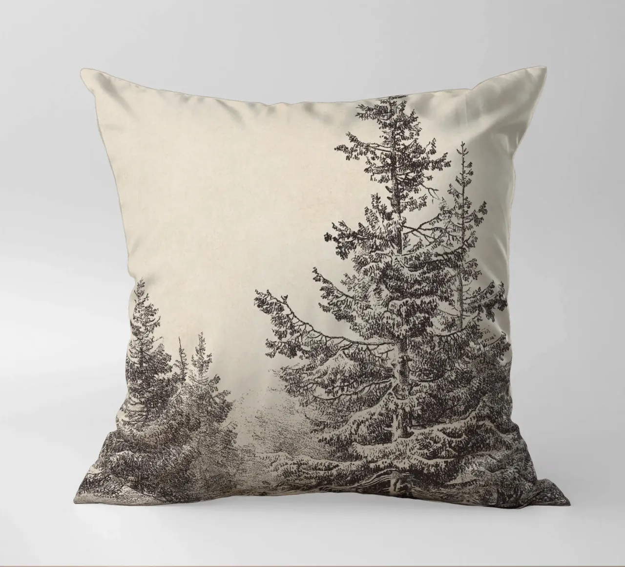 Tree Sketch - Hemlock forest cuscino da apoloprints