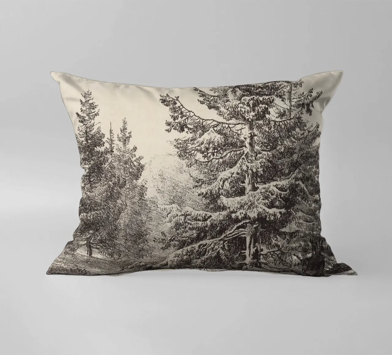 Tree Sketch - Hemlock forest cuscino da apoloprints