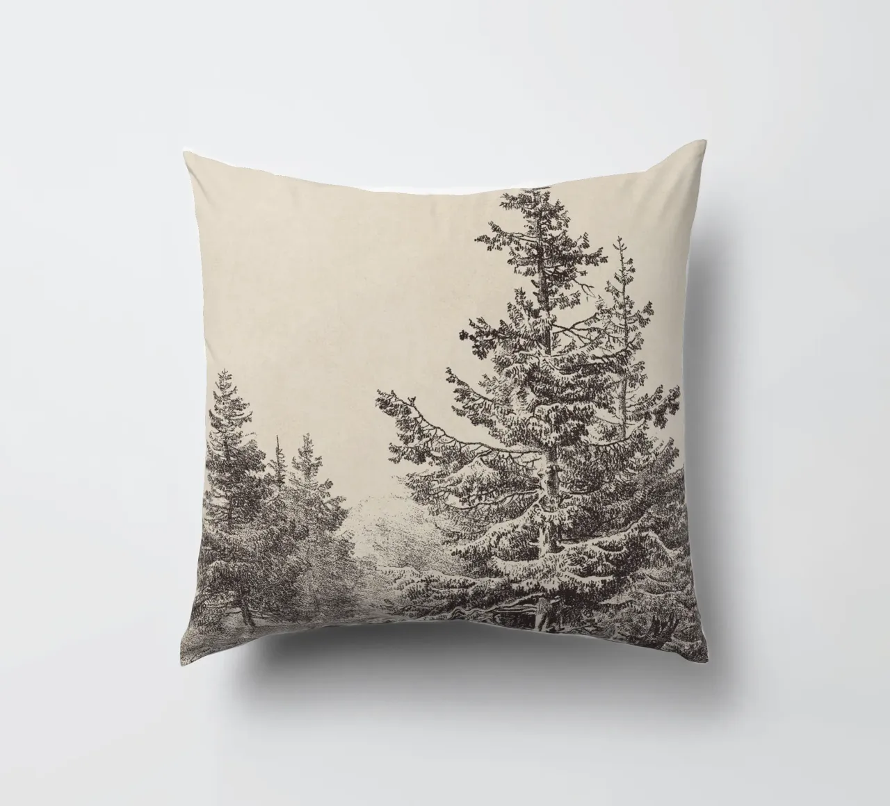 Tree Sketch - Hemlock forest cuscino da apoloprints