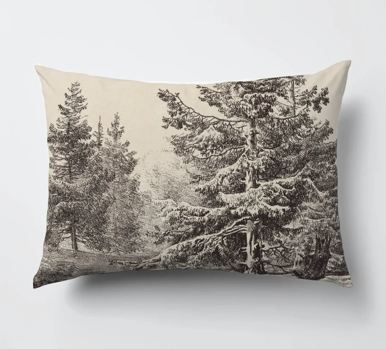 Tree Sketch - Hemlock forest cuscino da apoloprints