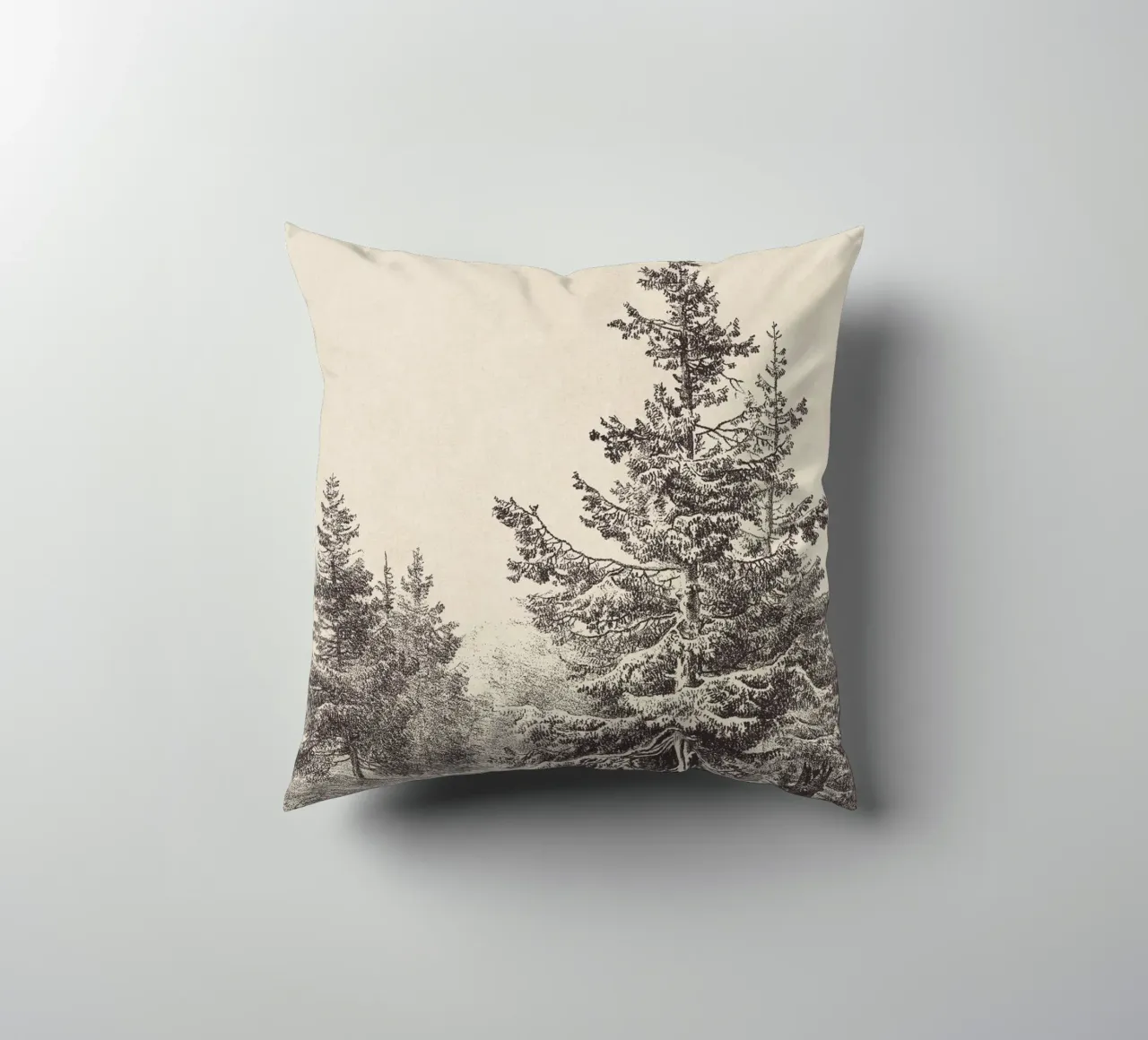 Tree Sketch - Hemlock forest cuscino da apoloprints