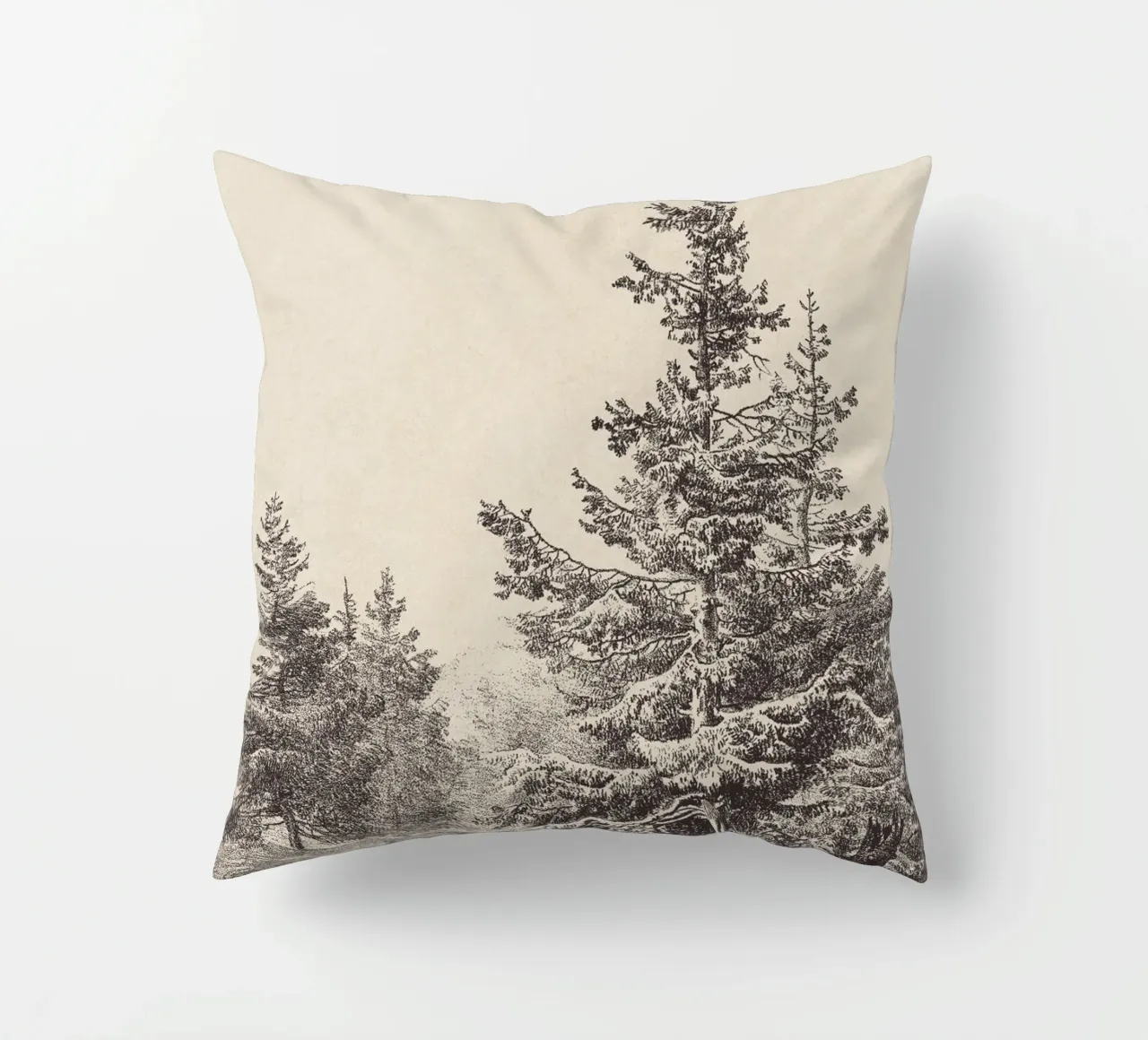 Tree Sketch - Hemlock forest cuscino da apoloprints