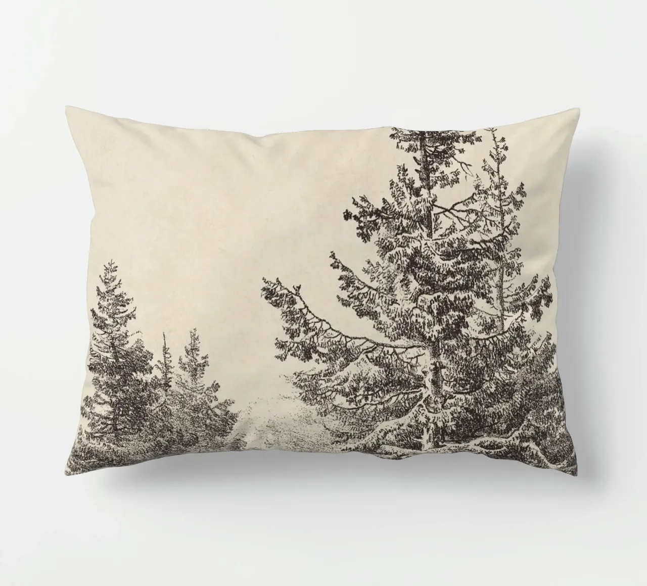 Tree Sketch - Hemlock forest cuscino da apoloprints