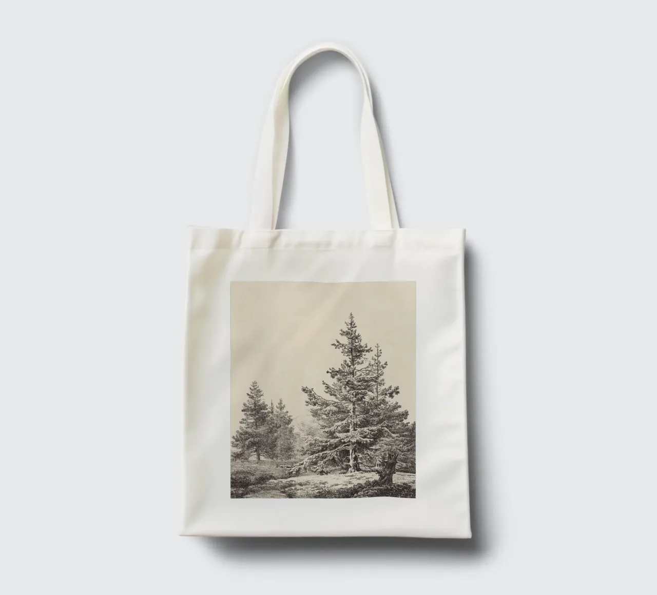 Tree Sketch - Hemlock forest borsa in juta da apoloprints