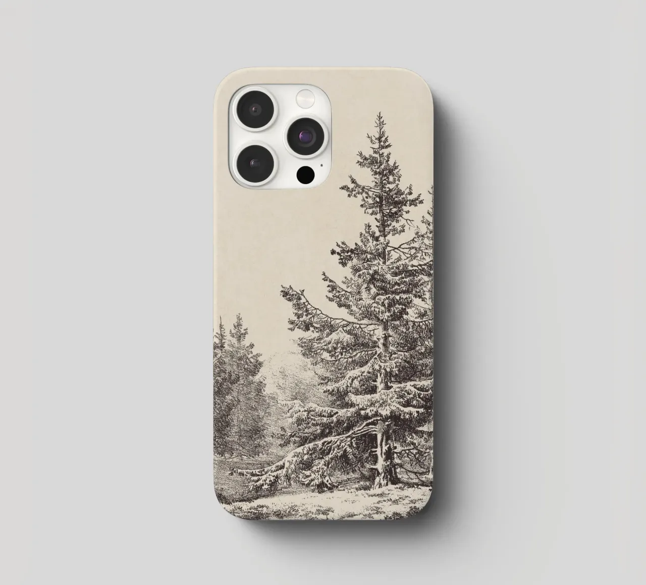 Tree Sketch - Hemlock forest cover iphone da apoloprints