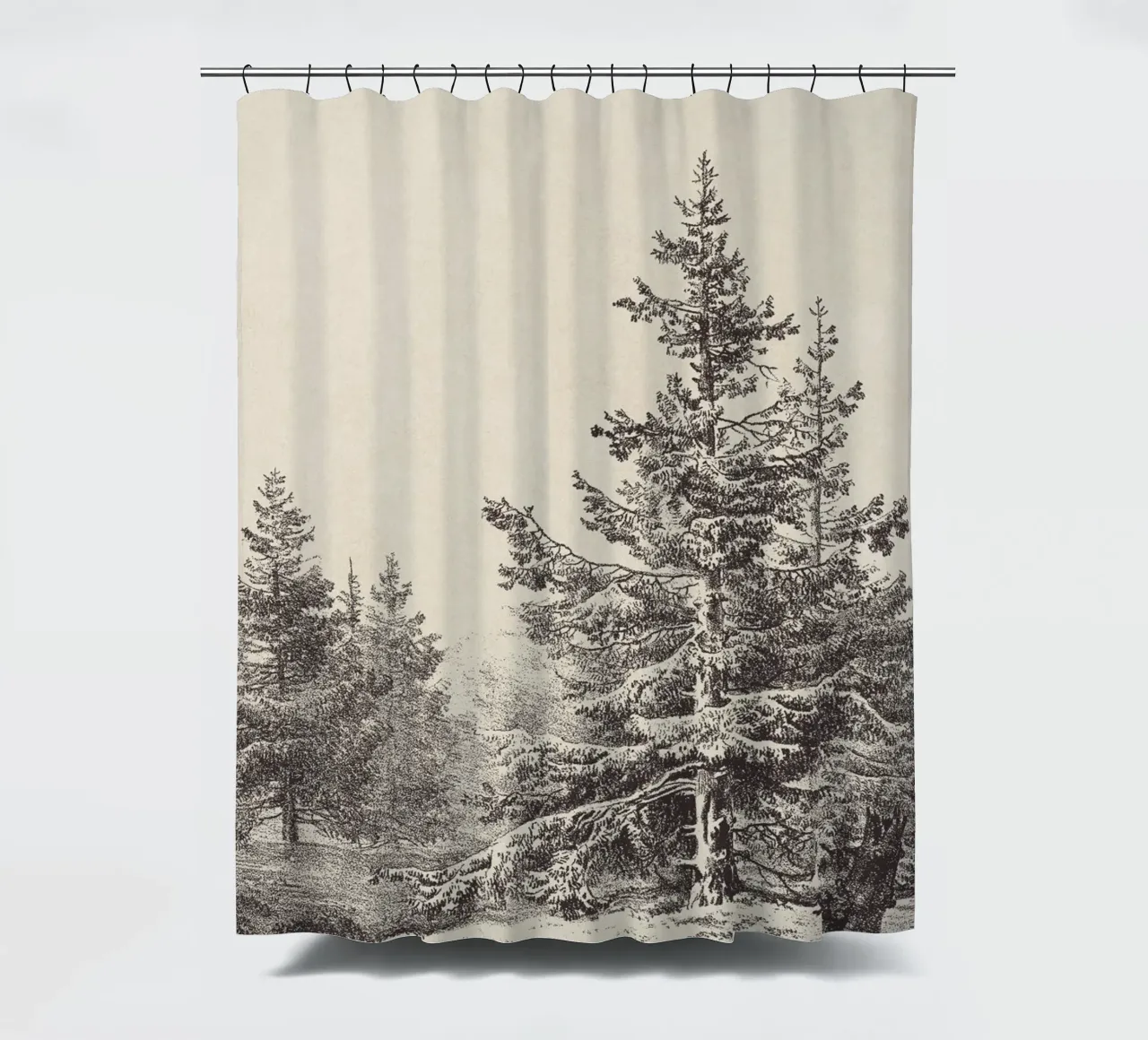 Tree Sketch - Hemlock forest tenda da doccia da apoloprints