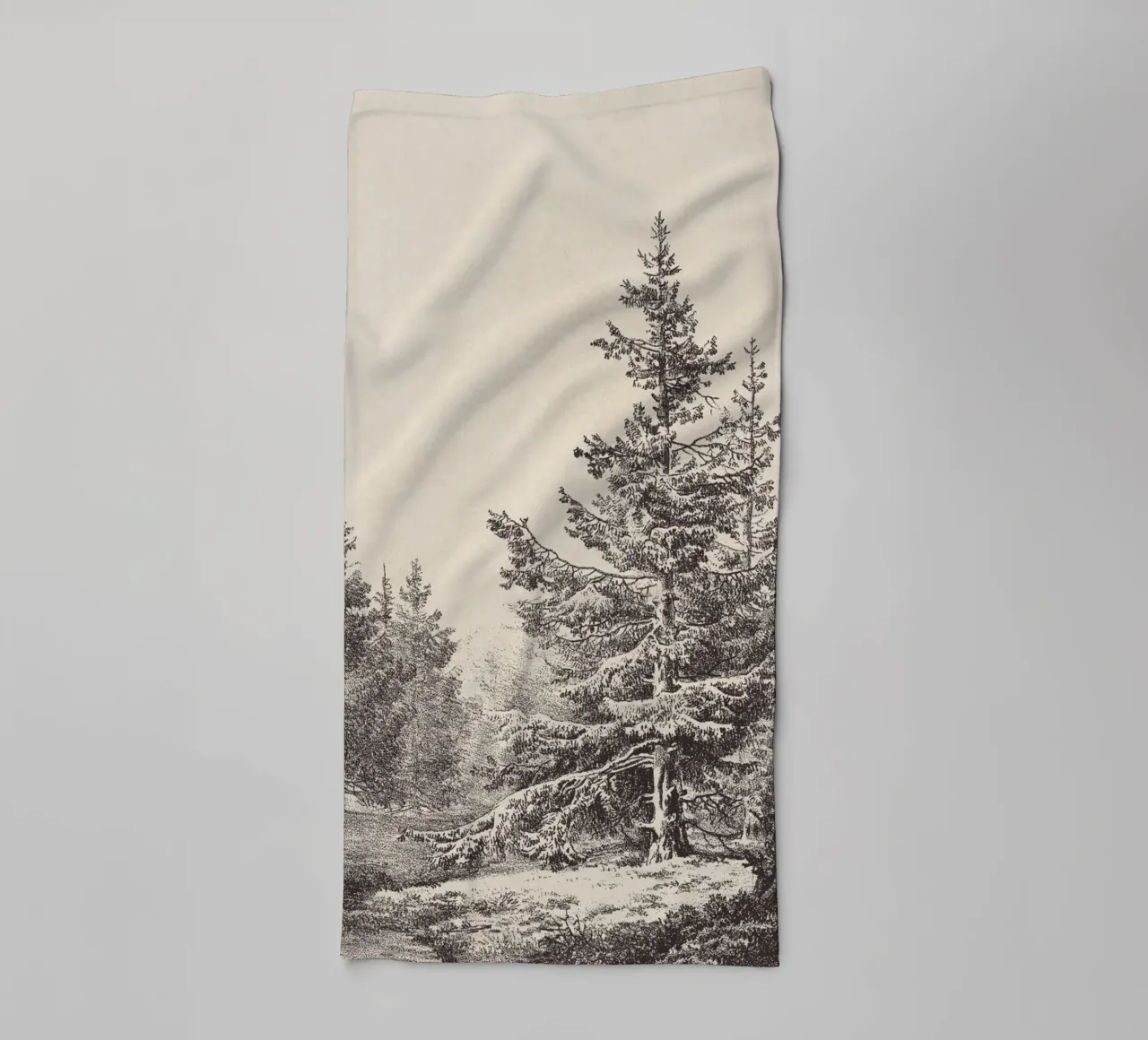 Tree Sketch - Hemlock forest serviette de bain de apoloprints