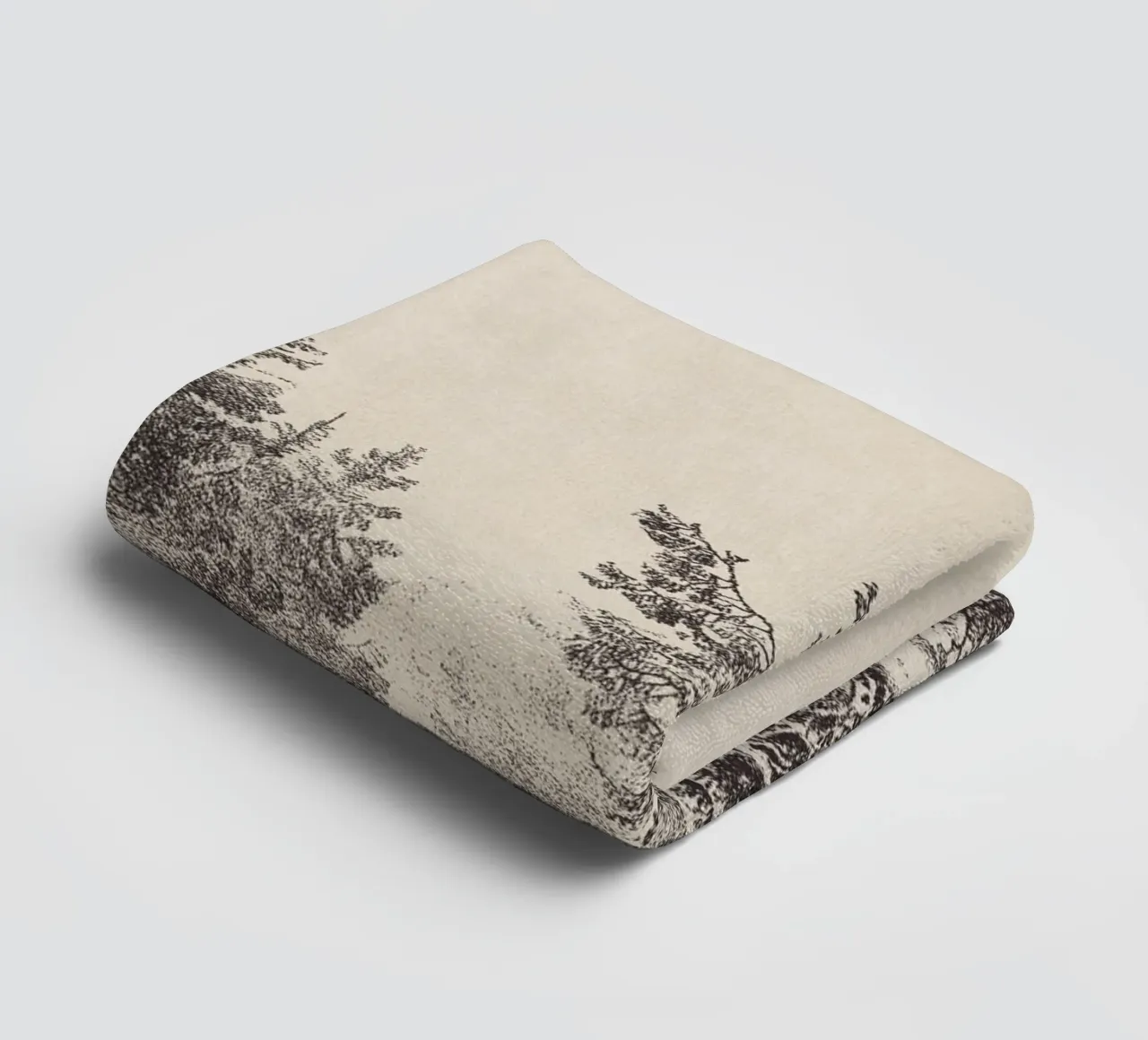 Tree Sketch - Hemlock forest serviette de bain de apoloprints