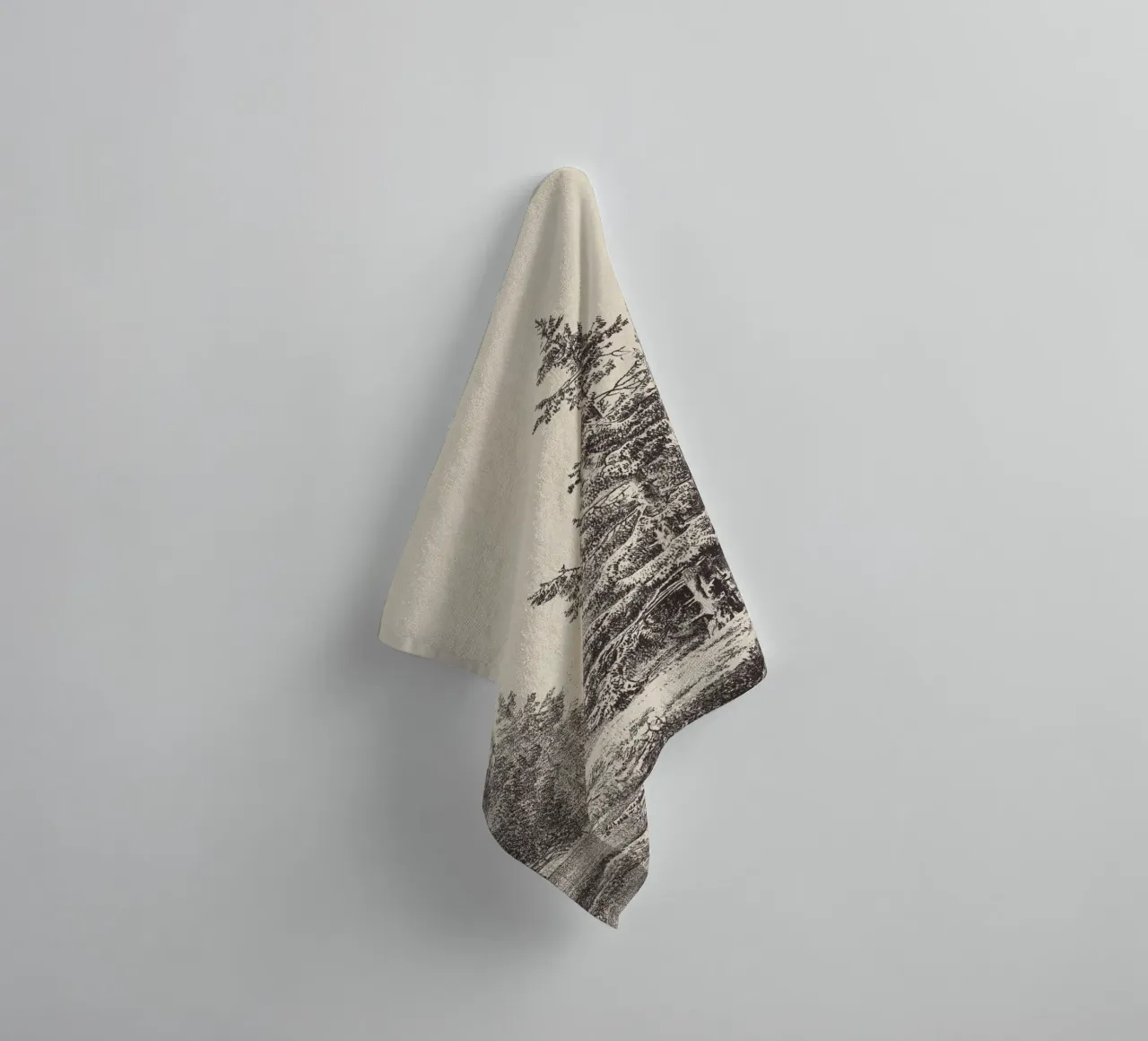 Tree Sketch - Hemlock forest serviette de bain de apoloprints