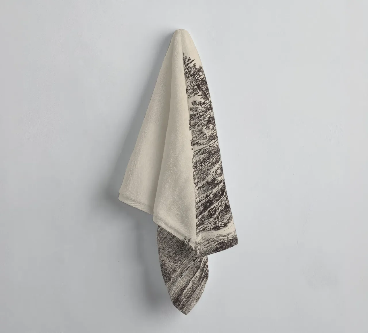 Tree Sketch - Hemlock forest serviette de bain de apoloprints