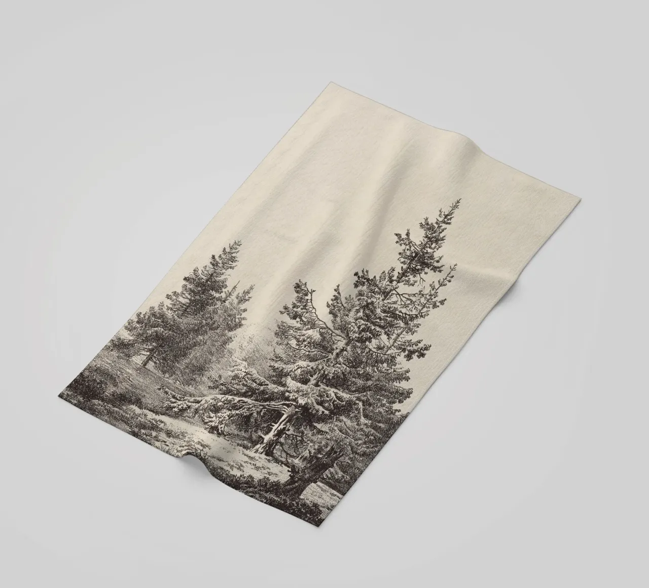 Tree Sketch - Hemlock forest telo mare da apoloprints