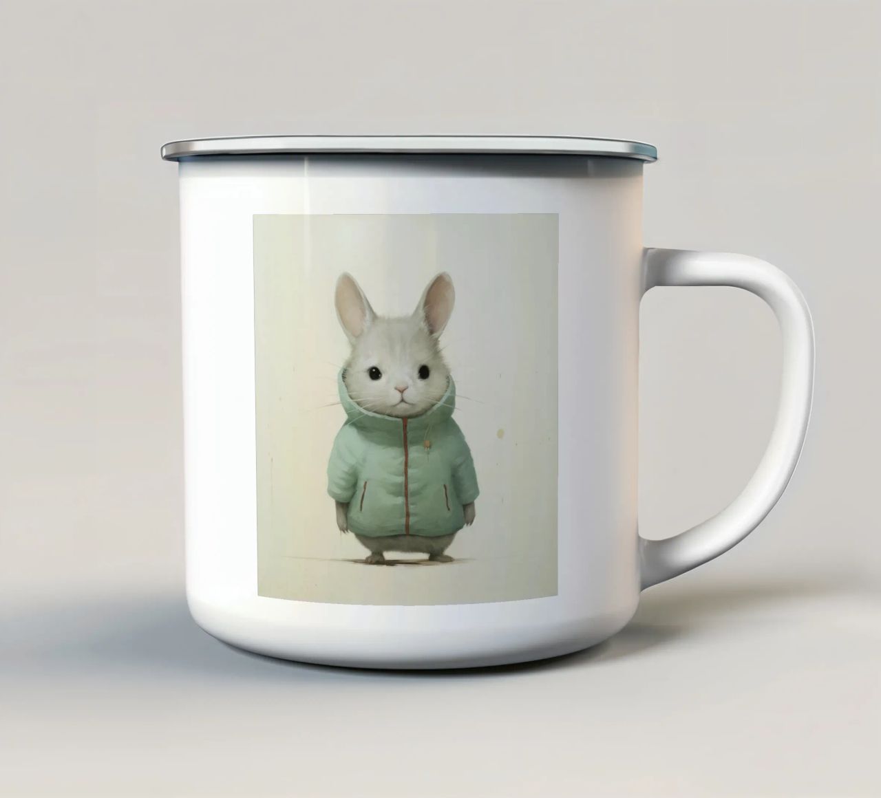 Cincillà minimo 2 tazza in smalto da Minimal Animal Art