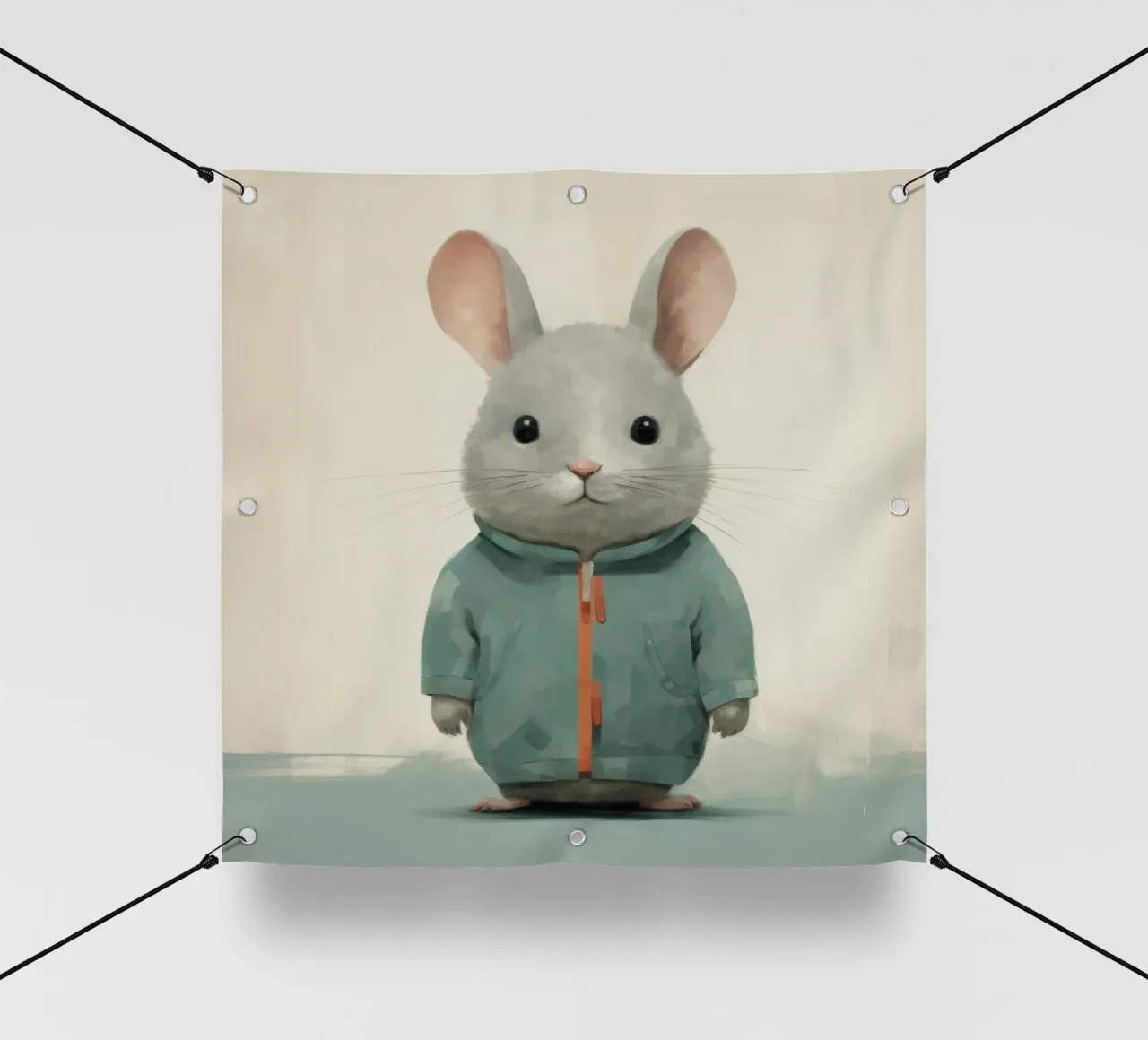 Chinchilla mínima 3 lonas publicitarias de Minimal Animal Art
