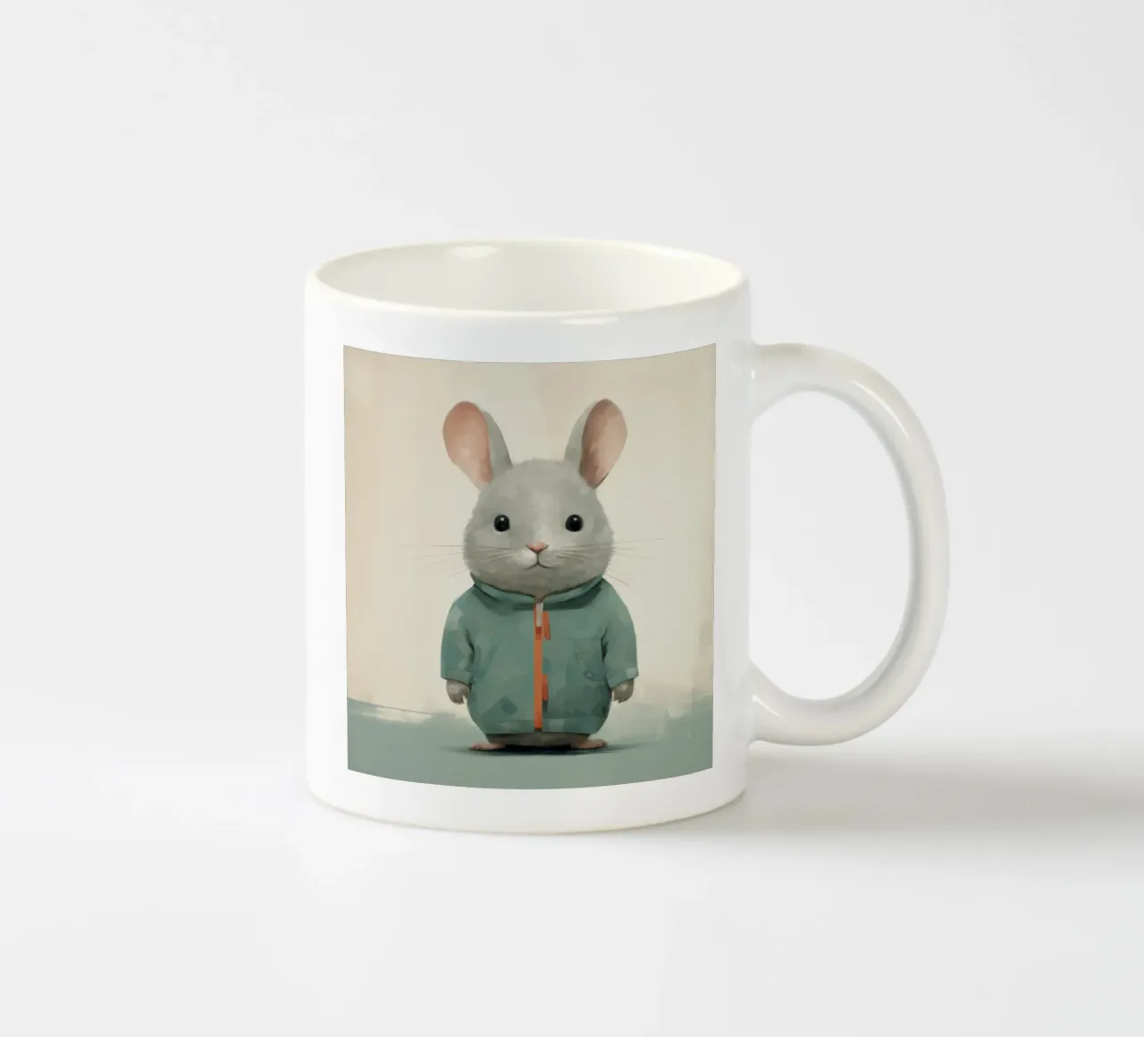 Minimale chinchilla 3 keramische mok van Minimal Animal Art