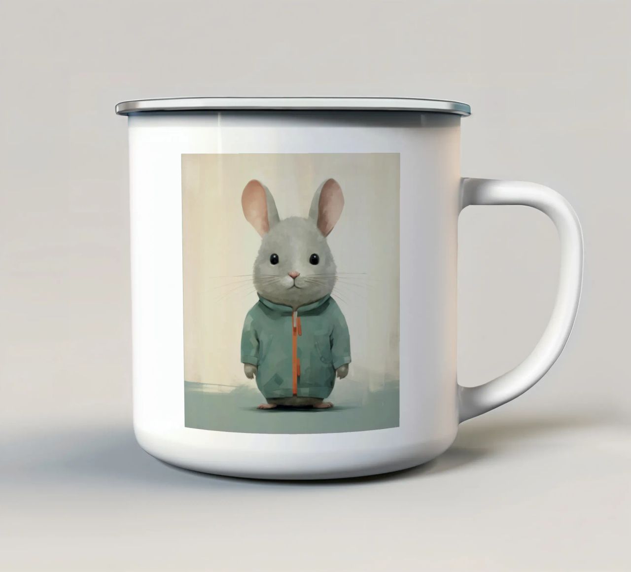 Cincillà minimo 3 tazza in smalto da Minimal Animal Art