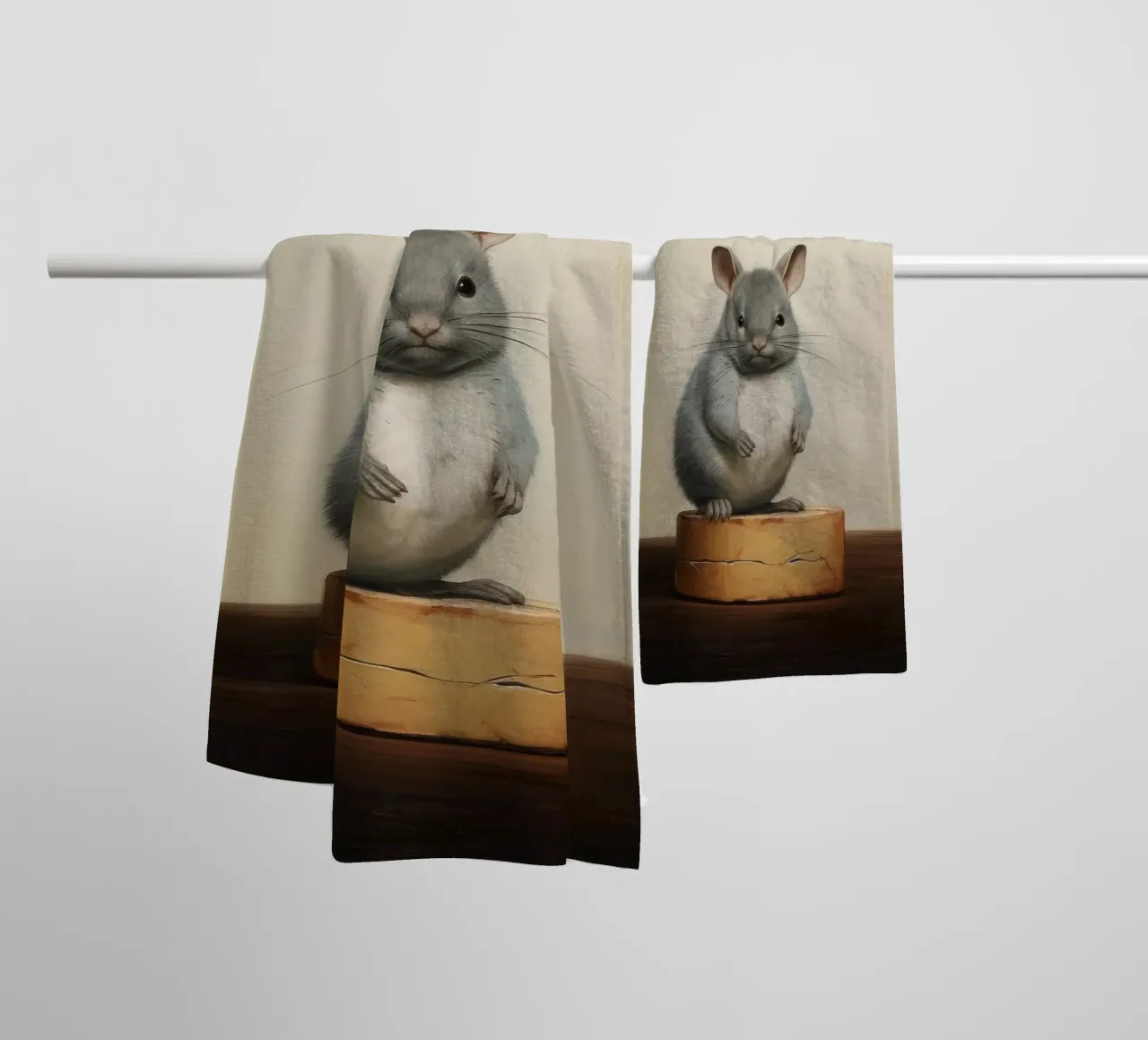 Cincillà minimo 1 asciugamano da bagno da Minimal Animal Art